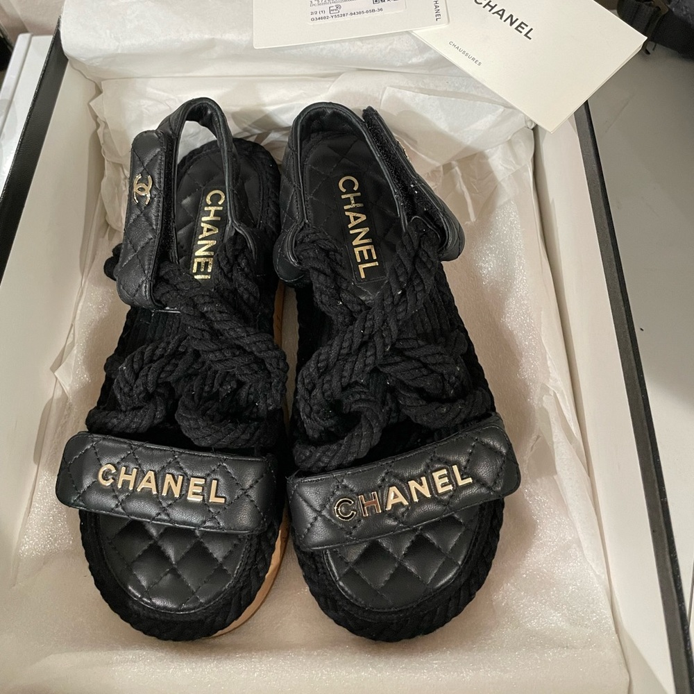 Chanel Lambskin chord sandal size EU 36